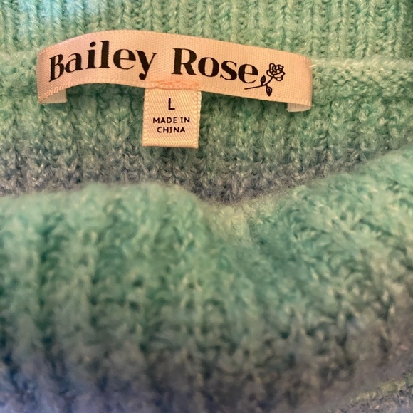 Bailey Rose Blue/Green Cropped Sweater Tank Top Large - Picture 11 of 11